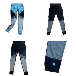 Worn once Sweaty Betty reversible blue black gray leggings S